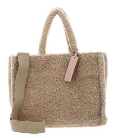 Coccinelle Borsa a mano Never Without Bag Eco Shearling Natural Cuoio