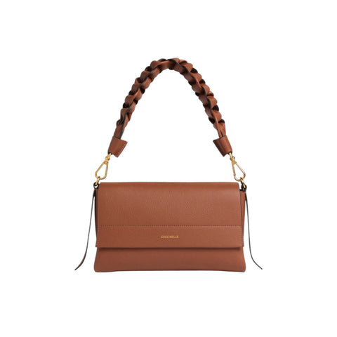 Coccinelle Borsa Boheme Grana Double Medium Cognac Nero Coccinelle Siena