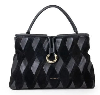 Coccinelle_Borsa_Lisbet_Large_A_I_2025_Pelle_Camoscio_Catalogo_Pelletteria_Falchini_Siena_Nero_Frontale