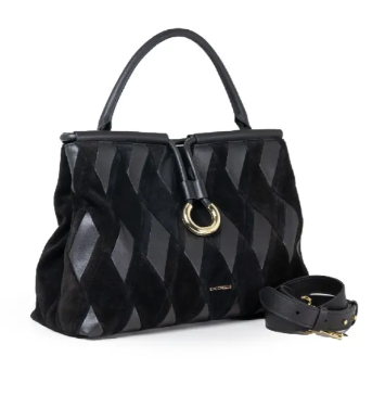 Coccinelle_Borsa_Lisbet_Large_A_I_2025_Pelle_Camoscio_Catalogo_Pelletteria_Falchini_Siena_Nero_Laterale