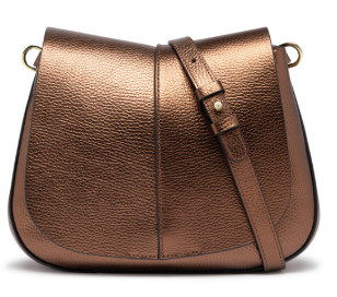Gianni Chiarini Helena Round Medium Metalizzato Toasted in pelle frontale tracolla in pelle