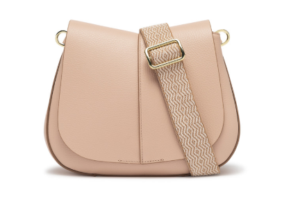 Gianni_Chiarini_Helena_Round_Medium_Pelletteria_Falchini_Siena_Codice_Sconto_Pelle_Pink_Salt_Frontale_Tracolla_Tessuto