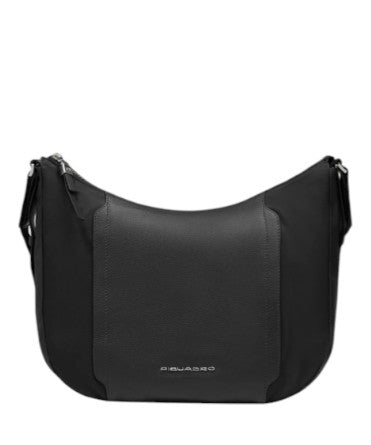 Piquadro_Borsa_a_Tracolla_Lyra_Circle_Pelle_Tessuto_Catalogo_Siena_Falchini_Nero_Frontale