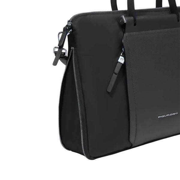 Piquadro Cartella Circle Porta Pc 15.6" borsa nero espansione Piquadro Siena 