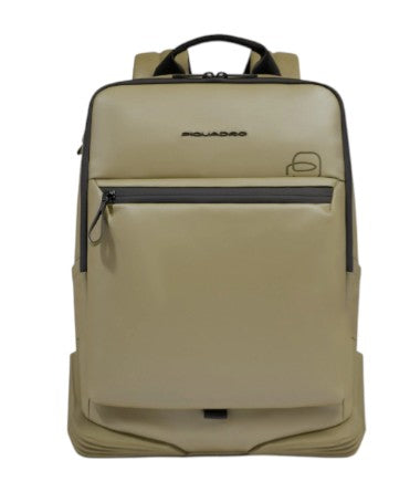 Piquadro_Zaino_Corner_15_6_Tessuto_cerato_impermeabile_catalogo_falchini_siena_nuova_collezione_verde_frontale