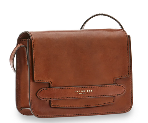 The Bridge Tracolla Lucrezia Medium Cuoio The Bridge Siena Frontale Patta  