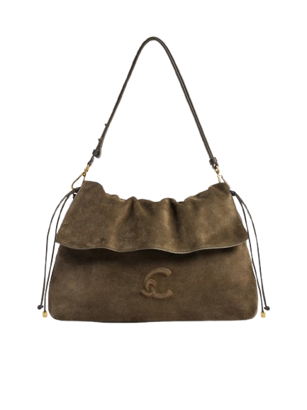 coccinelle_borsa_lidia_medium_camoscio_falchini_siena_fango_frontale