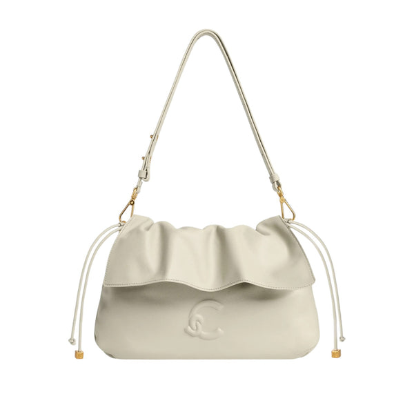 coccinelle_borsa_lidia_small_pelle_liscia_coulisse_falchini_siena_eucalipto_frontale
