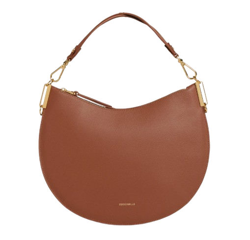 coccinelle_borsa_sunup_medium_pelle_falchini_siena_eucalipto_cognac_nero_frontale