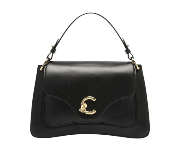 coccinelle_c_me_medium_borsa_a_mano_pelle_liscia_luxury_handbag_signature_2026_falchini_siena_nero_frontale 