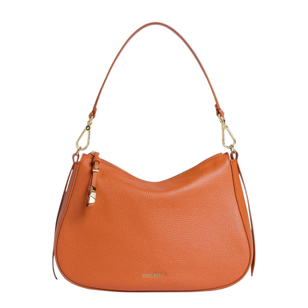 coccinelle_nory_small_borsa_spalla_pelle_hobo_bag_minimal_chic_2026_falchini_siena_crab_frontale