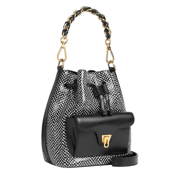 coccinelle_secchiello_beat_generation_small_pois_pelle_bucket_bag_bon_ton_2026_falchini_siena_nero_laterale