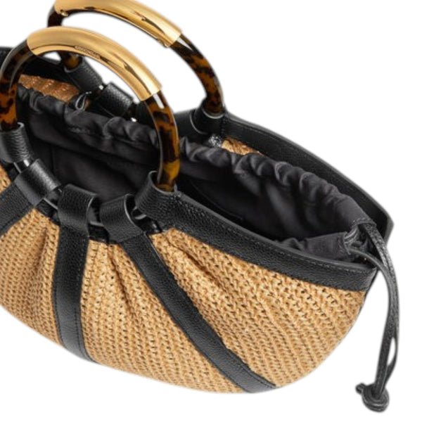 coccinelle_shell_straw_borsa_a_mano_paglia_pelle_conchiglia_summer_bag_2026_falchini_siena_natural_noir_interno