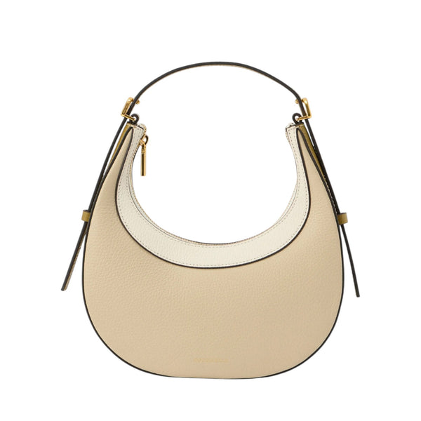 coccinelle_whisper_borsa_a_mano_tricolor_pelle_martellata_handbag_luxury_2026_falchini_siena_sand_pearl_seagrass_frontale