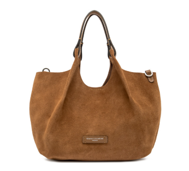 gianni_chiarini_dua_medium_suede_bag_camoscio_boho_luxury_aesthetic_hobo_tote_2026_falchini_siena_caramel_frontale_aperta