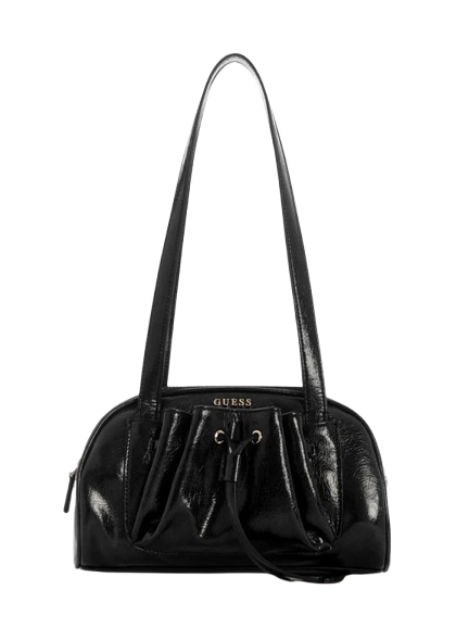 guess_bauletto_spalla_theodora_small_effetto_lucido_falchini_siena_nero_frontale
