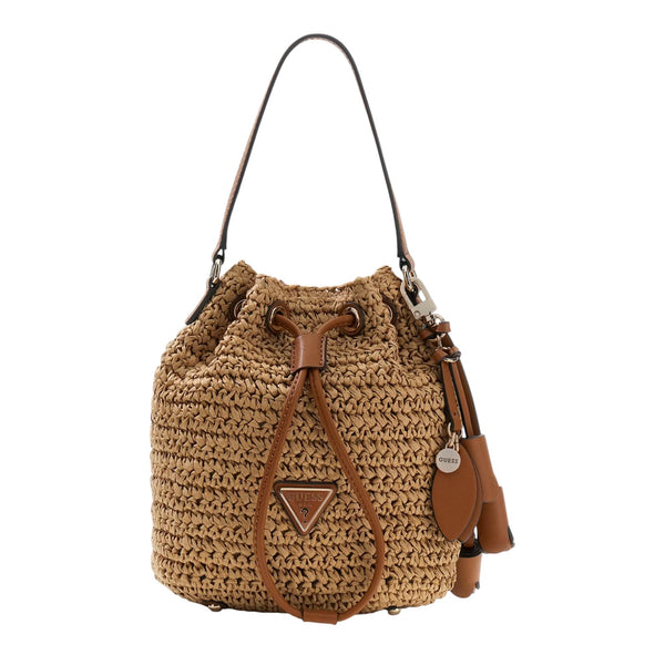 guess_ofelia_secchiello_paglia_straw_bucket_bag_summer_resort_glam_chic_vacation_style_2026_falchini_siena_natural_cognac_frontale