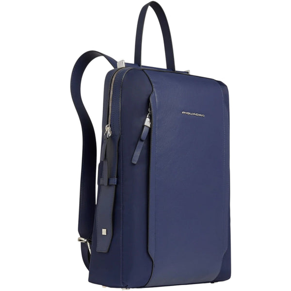 piquadro_circle_lyra_zaino_tessuto_e_pelle_porta_pc_14_lady_business_luxury_backpack_elegant_office_style_2026_falchini_siena_blu_laterale