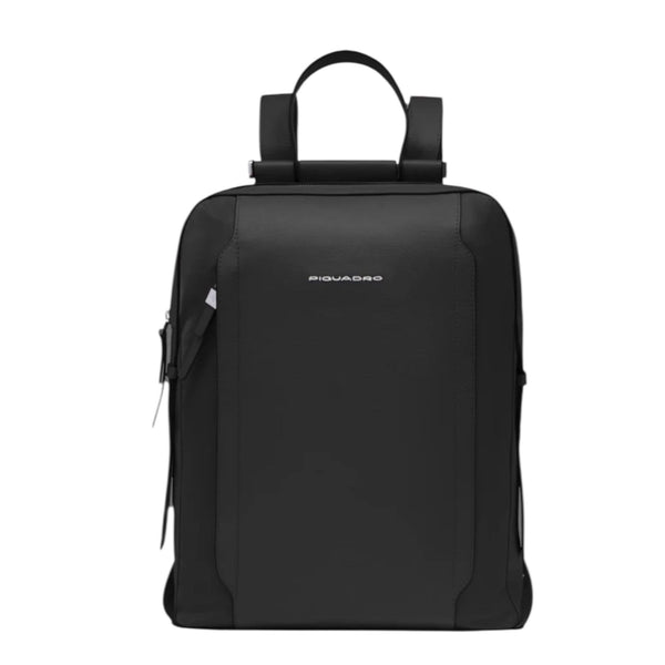 piquadro_circle_lyra_zaino_tessuto_e_pelle_porta_pc_14_lady_business_luxury_backpack_elegant_office_style_2026_falchini_siena_nero_frontale