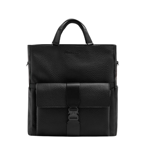 piquadro_zaino_tote_bag_materia_156_pelle_falchini_siena_nero_frontale