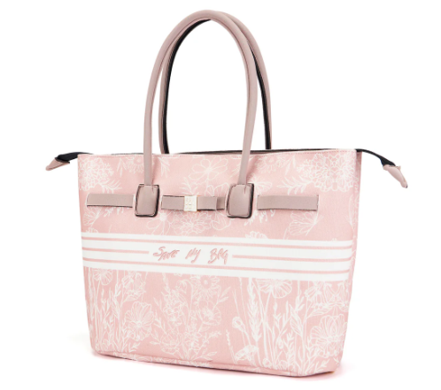 save_my_bag_kylie_canvas_print_large_shopping_tote_summer_chic_lightweight_washable_luxury_2026_falchini_siena_rosa_laterale