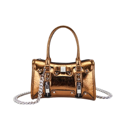 save_my_bag_tracolla_selena_lycra_small_falchini_siena_metallic_brown_frontale