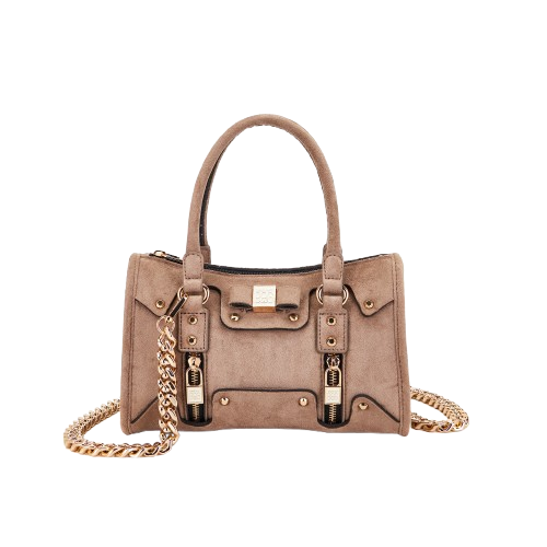 save_my_bag_tracolla_selena_lycra_small_falchini_siena_suede_taupe_frontale